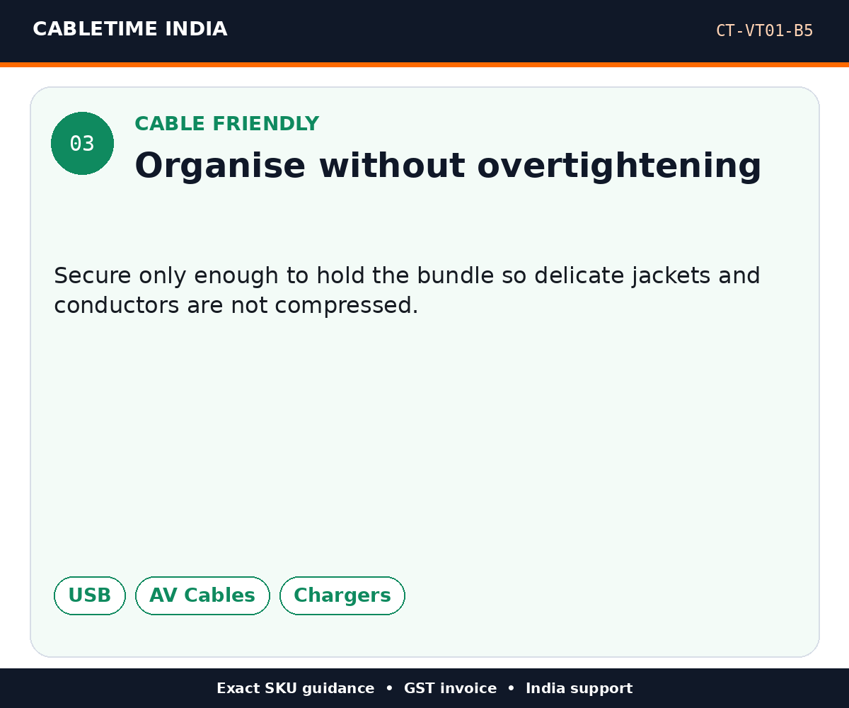 CABLETIME CT-VT01-B5 — Cable friendly — Organise without overtightening
