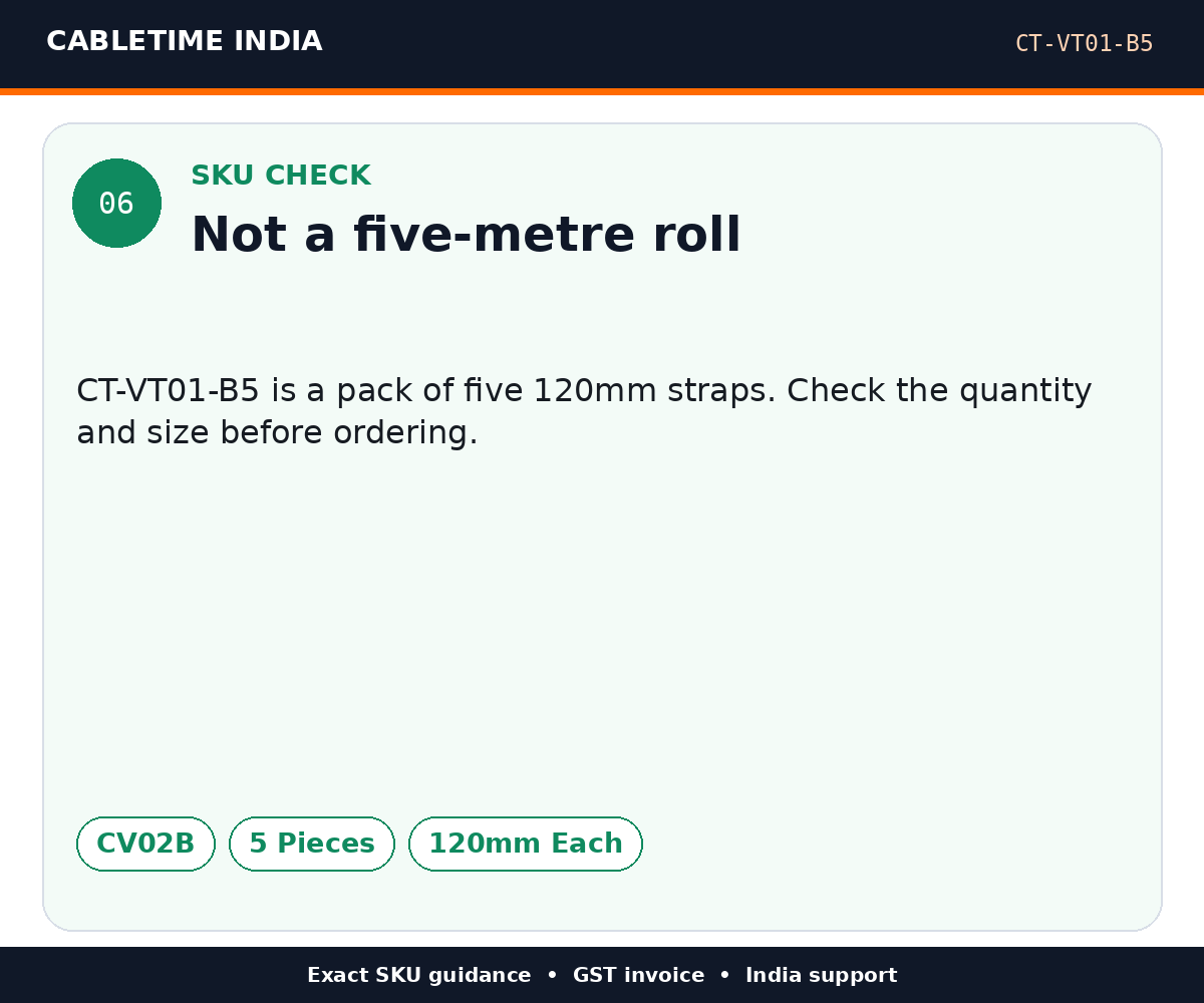 CABLETIME CT-VT01-B5 — SKU check — Not a five-metre roll