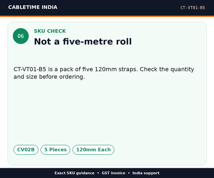 CABLETIME CT-VT01-B5 — SKU check — Not a five-metre roll
