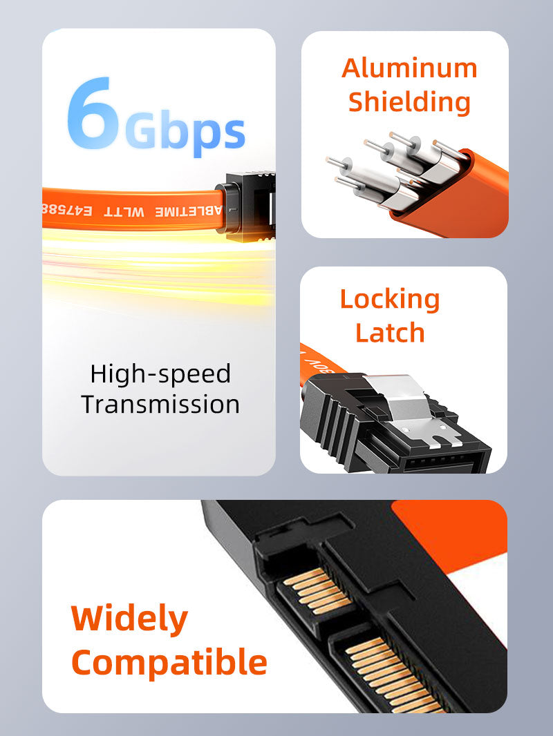 CABLETIME CAS1E right-angle SATA cable product view