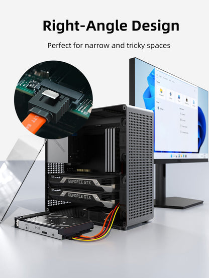 CABLETIME CAS2E straight SATA connector routing feature