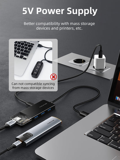 CABLETIME 4 ports usb 3.0 high speed hub with 5v power supply | CB01B/CB02B