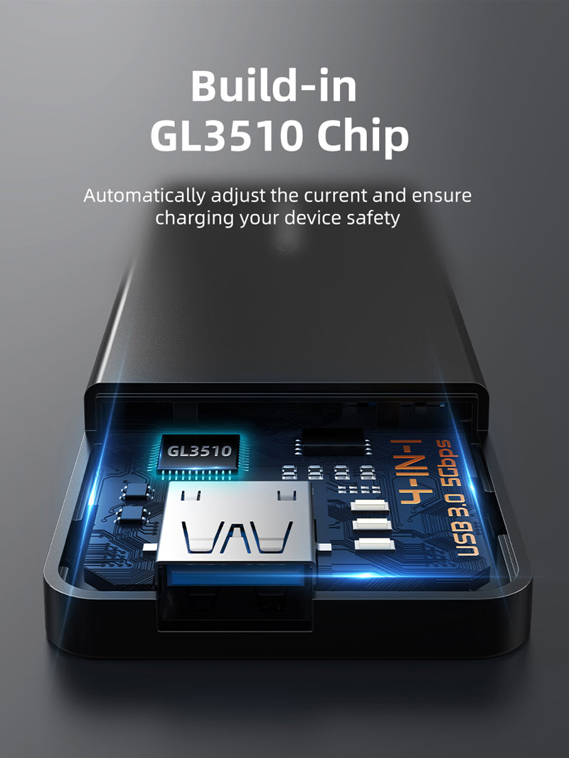 CABLETIME 4 ports usb 3.0 hub with GL3510 chip | CB01B/CB02B