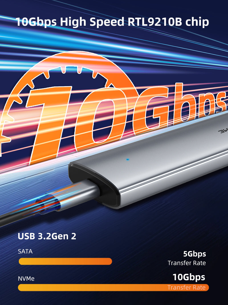 CABLETIME USB 3.1 Type-C To NVME M.2 SSD PCIE Enclosure | CB32G