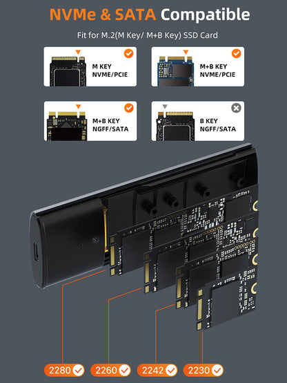 CABLETIME USB 3.1 Type-C To NVME M.2 SSD PCIE Enclosure | CB32G