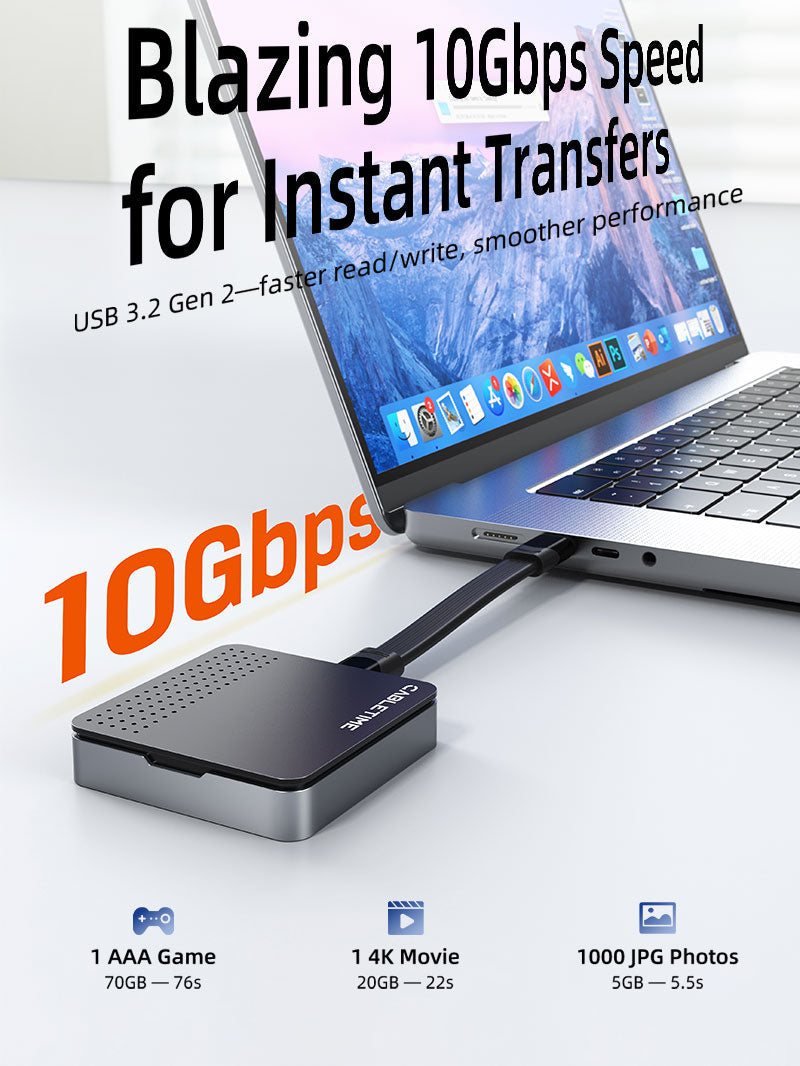 CABLETIME 10Gbps USB-C NVMe M.2 2230 SSD Enclosure, Up to 2TB product image | CB33G