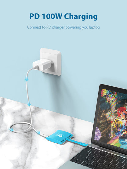 CABLETIME Switch Dock for Nintendo Switch OLED 3 IN 1 USB C Hub PD 100W Charging | CB40R/CB40U