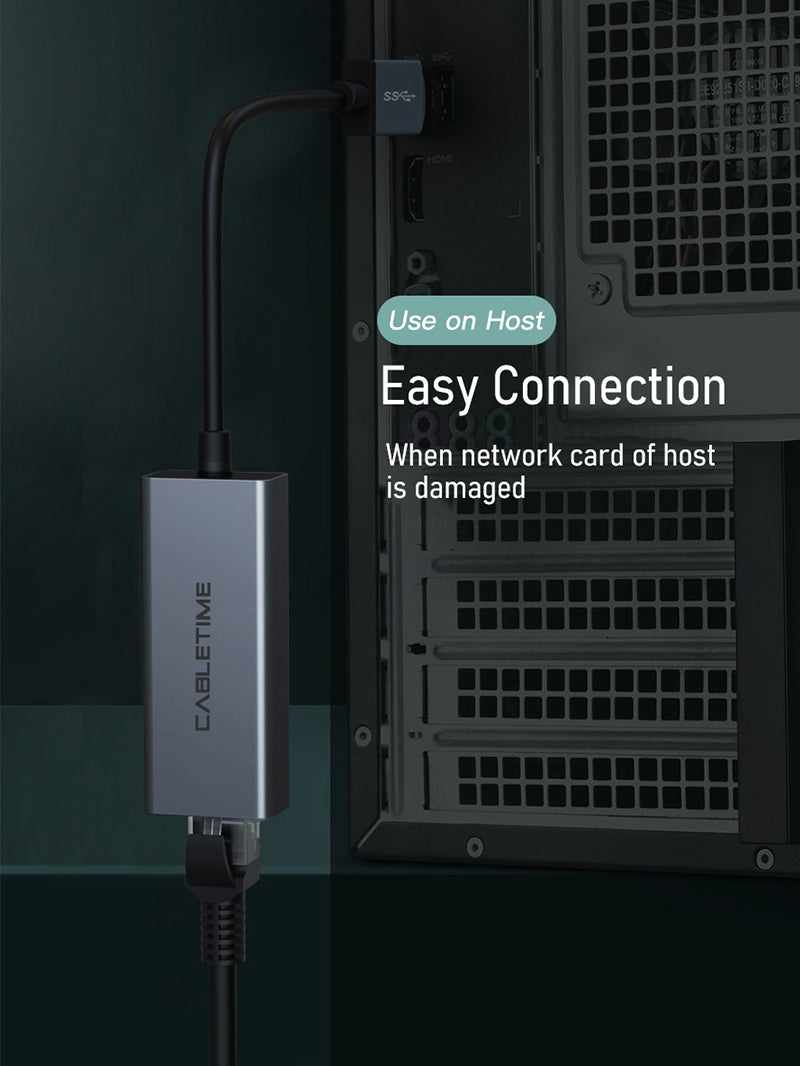 CABLETIME USB 2.0 to Rj45 Ethernet Adapter Max 100Mbps | CB52G