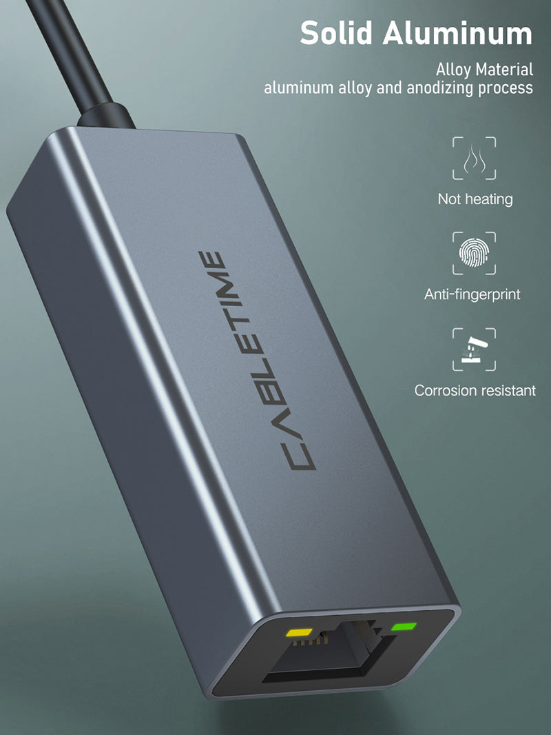 CABLETIME USB 2.0 to Rj45 Ethernet Adapter Max 100Mbps | CB52G
