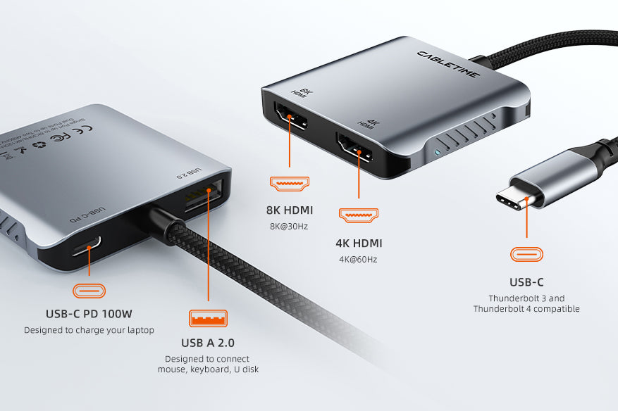 CABLETIME 4 in 1 usb c hub | CB70G