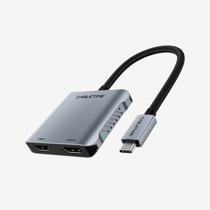 CABLETIME Dual Monitor USB-C Hub for MacBook & Windows 4-in-1 with 2 HDMI,100W PD & USB 3.0 | CB76G