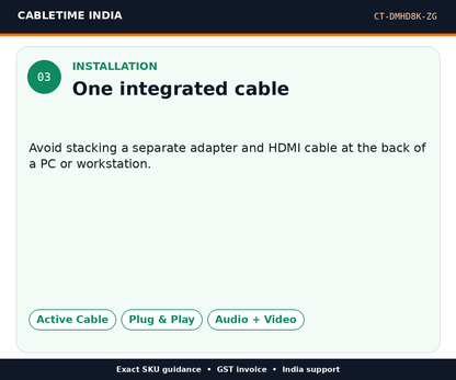 CABLETIME CT-DMHD8K-ZG — Installation — One integrated cable