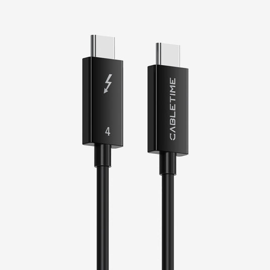 CABLETIME Intel-Certified Thunderbolt 4 USB-C Cable, 40Gbps, 100W, 8K@60Hz, 1.8m – product view 1 | CT40K