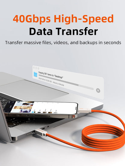 CABLETIME Magnetic-Coil USB4 Cable, 40Gbps, 240W, 8K@60Hz – product view 6 | CU4WH/CU4BH