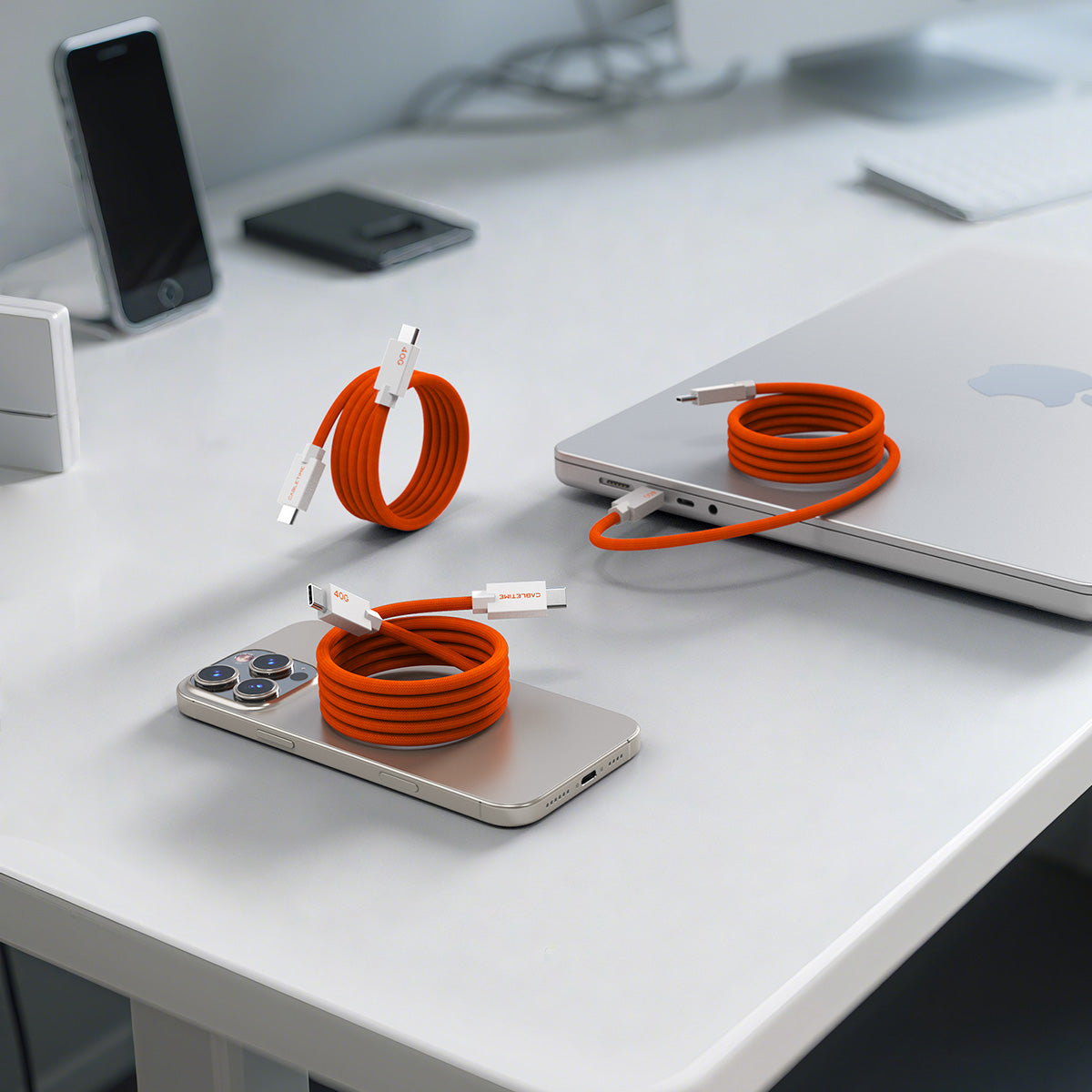 CABLETIME Magnetic-Coil USB4 Cable, 40Gbps, 240W, 8K@60Hz – feature detail 14 | CU4WH/CU4BH