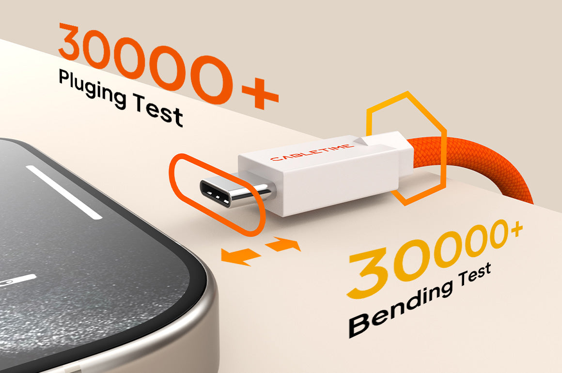 CABLETIME Magnetic-Coil USB4 Cable, 40Gbps, 240W, 8K@60Hz – feature detail 24 | CU4WH/CU4BH
