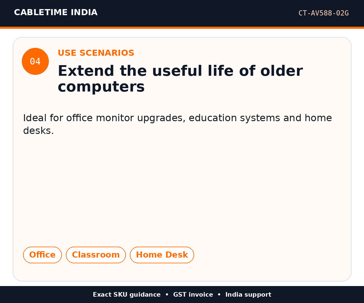 CABLETIME CT-AV588-02G — Use scenarios — Extend the useful life of older computers