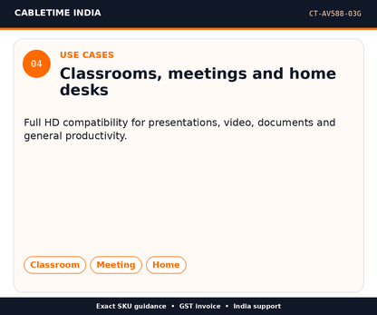 CABLETIME CT-AV588-03G — Use cases — Classrooms, meetings and home desks