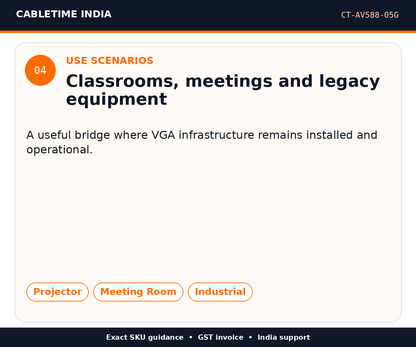 CABLETIME CT-AV588-05G — Use scenarios — Classrooms, meetings and legacy equipment