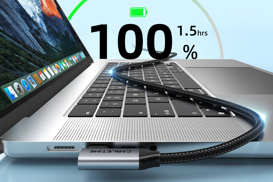 CABLETIME Right-Angle USB-C to USB-C Cable, 20Gbps, 100W and 4K@60Hz – feature detail 11 | CU24E/CU24H/CU24L