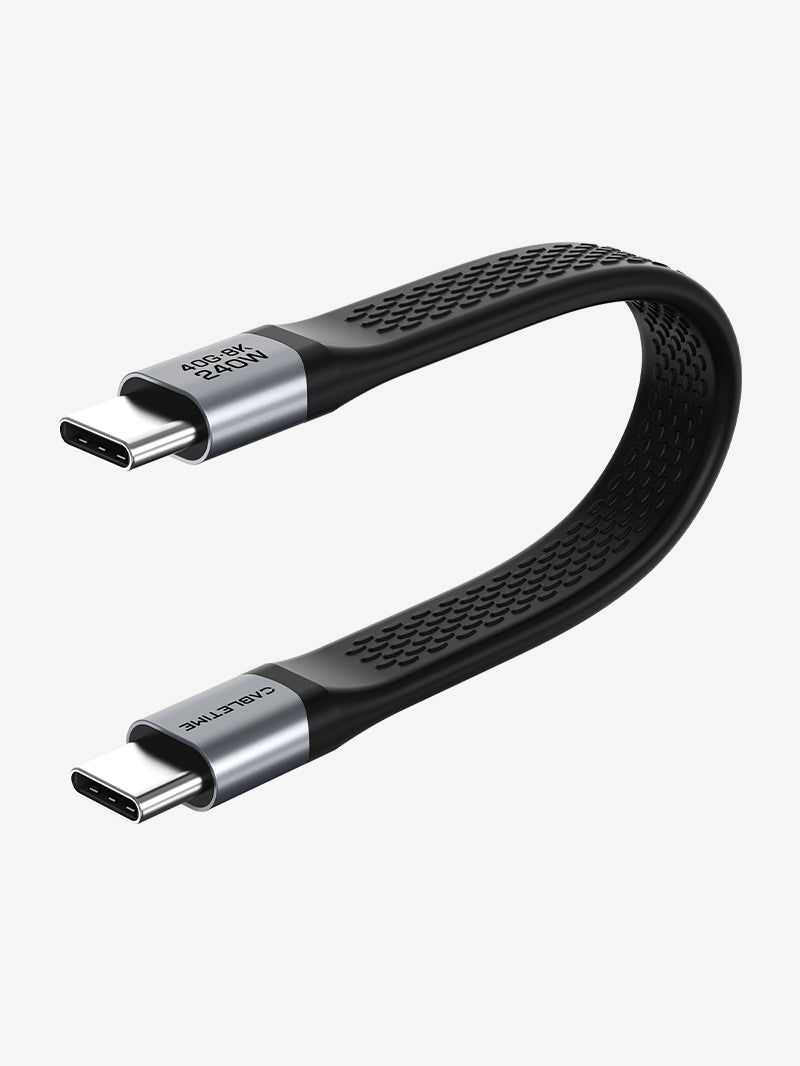 CABLETIME Short Flat USB4 Cable, 40Gbps, 240W and 8K@60Hz – product view 2 | CU45B
