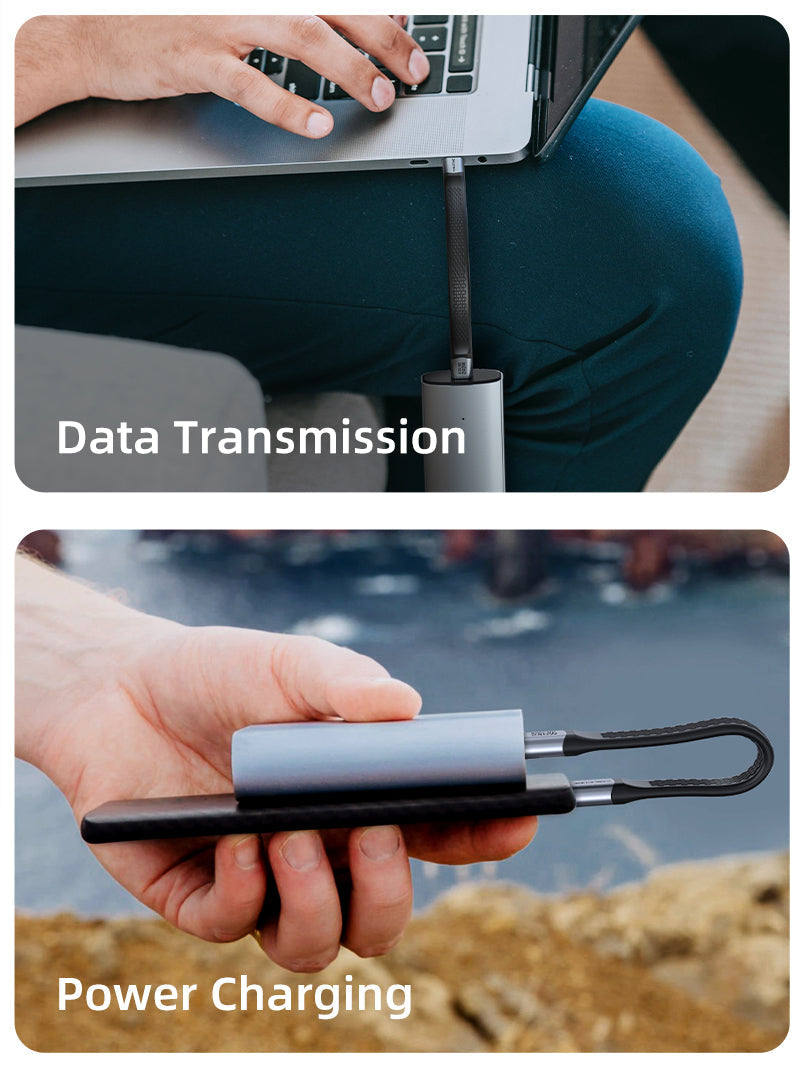 CABLETIME Short Flat USB4 Cable, 40Gbps, 240W and 8K@60Hz – product view 8 | CU45B