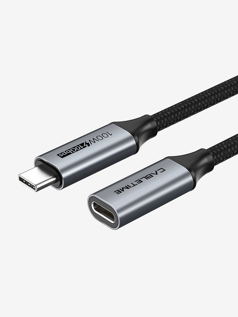 CABLETIME USB-C Male to Female Extension Cable, 10Gbps, 100W, 4K@60Hz – product image 2 | CU21E/CU21H