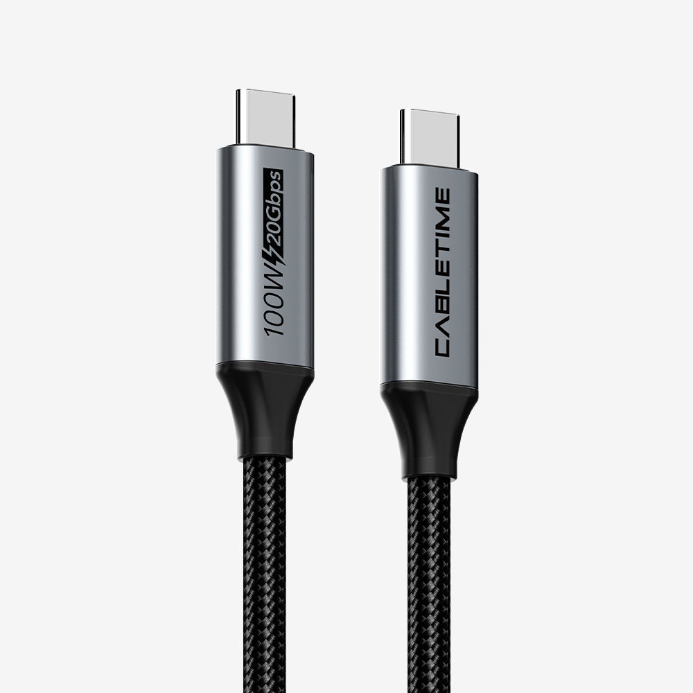 CABLETIME USB-C to USB-C Cable, 20Gbps, 100W, 4K@60Hz, Up to 5m – product view 1 | CU20E/CU20H/CU20J/CU20L/CU20N/CU20P