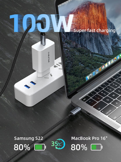 CABLETIME USB-C to USB-C Cable, 20Gbps, 100W, 4K@60Hz, Up to 5m – product view 3 | CU20E/CU20H/CU20J/CU20L/CU20N/CU20P