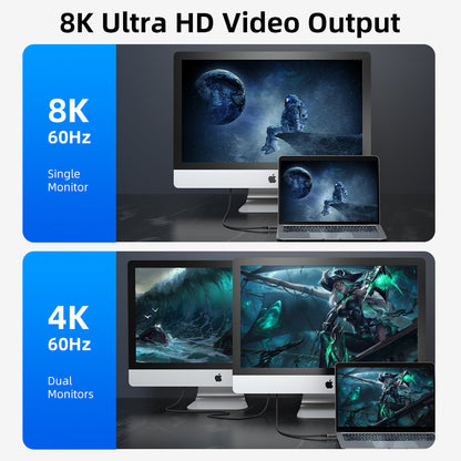 CABLETIME USB4 Cable, 40Gbps, 100W, 8K@60Hz, Braided – product view 3 | CU40E/CU40H/CU40L