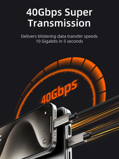 CABLETIME USB4 Cable, 40Gbps, 240W and 8K@60Hz – product view 3 | CU44E/CU44H/CU44L