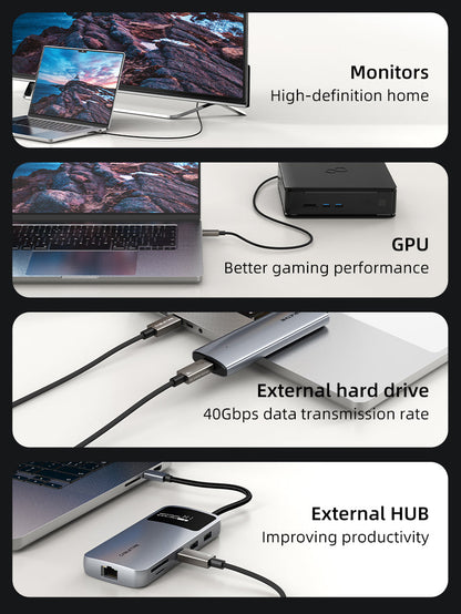 CABLETIME USB4 Cable, 40Gbps, 240W and 8K@60Hz – product view 6 | CU44E/CU44H/CU44L