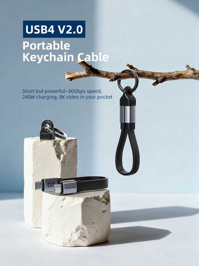 CABLETIME USB4 Version 2.0 Cable, 80Gbps, 240W and 8K@60Hz – product view 3 | CU45S