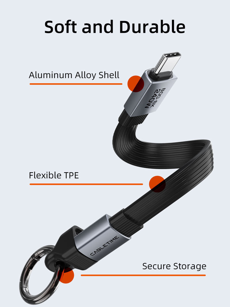 CABLETIME USB4 Version 2.0 Cable, 80Gbps, 240W and 8K@60Hz – product view 8 | CU45S
