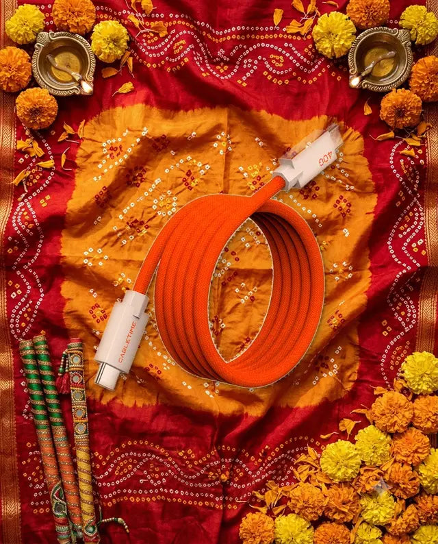 Magnetic-Coil USB4 Cable in a festive scene